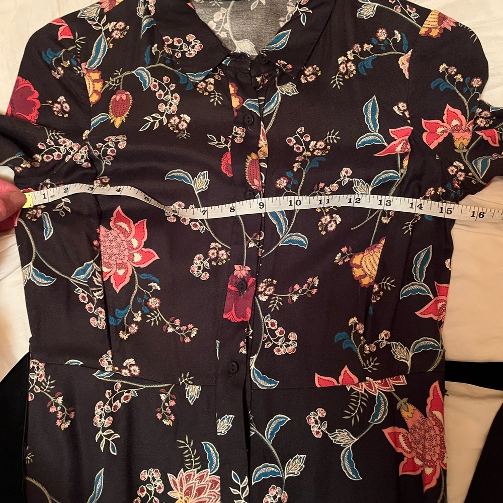 NWOT Elegant Zara trafaluc collection Multicolor Floral Long Sleeve Dress in XS - Picture 8 of 15